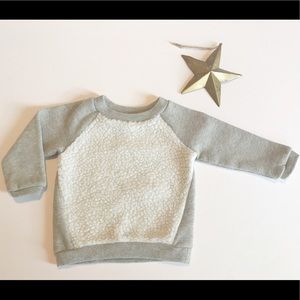 Carter's Fuzzy Grey and Gold Sweatshirt